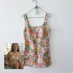 Mango Floral Print Jumpsuit Romper